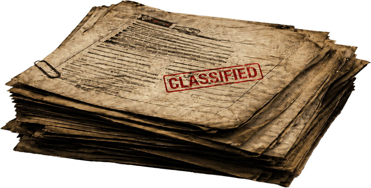 Classified documents lying on the desk